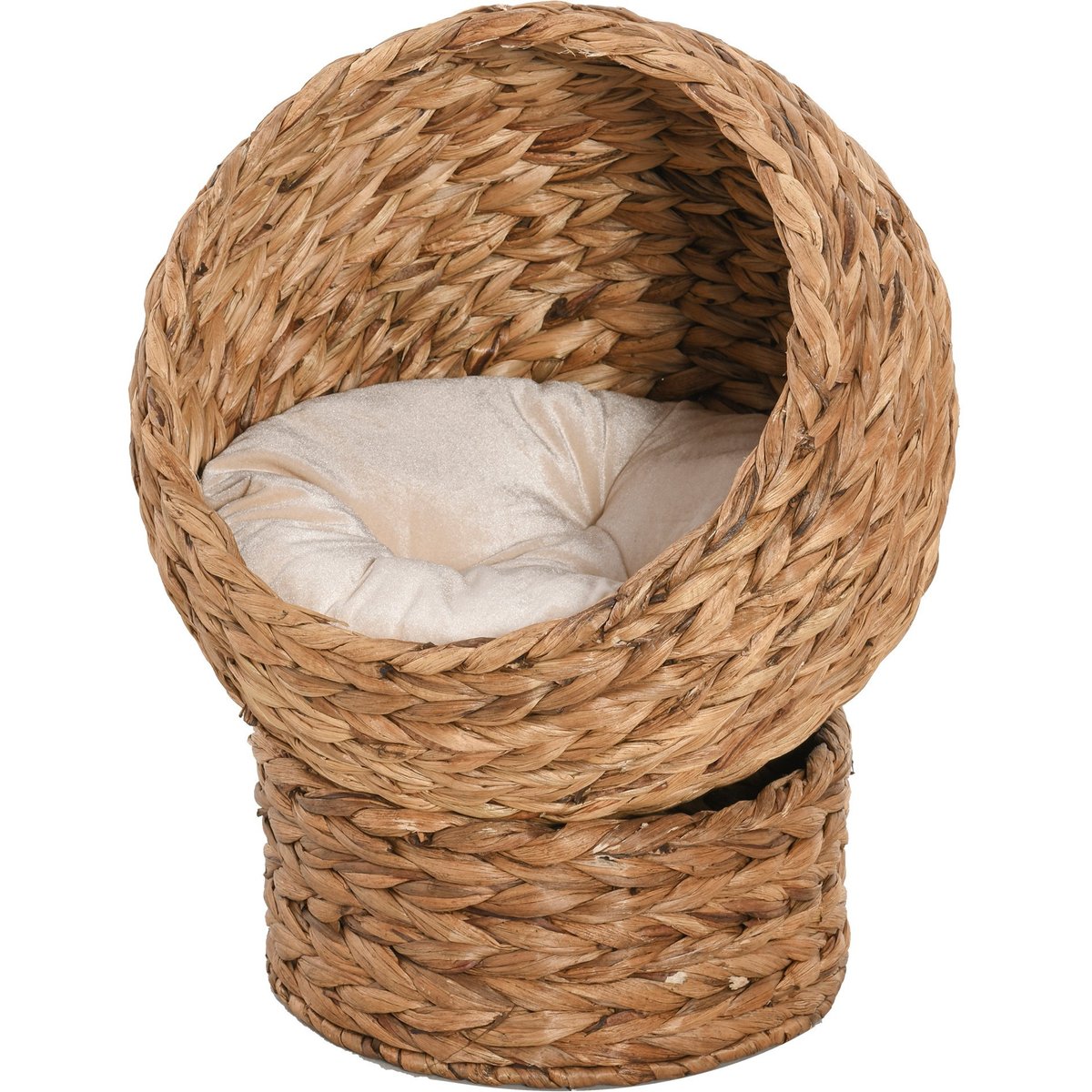 Bencmate Handwoven Novelty Elevated Cat Bed, Brown