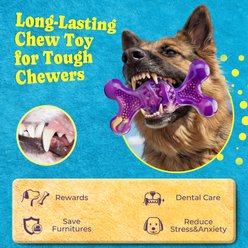 Kseroo Fun & Tough Bacon Flavor Nylon Tough Chew Dog Toy for Dogs, Purple & Yellow, 2 count slide 2 of 9