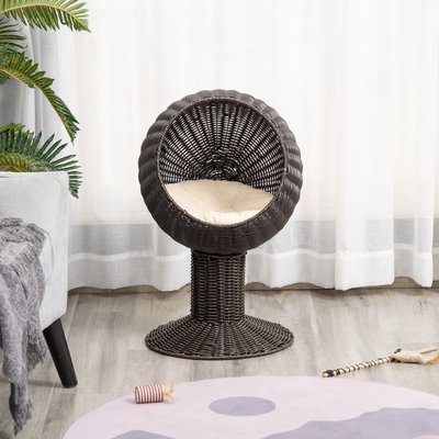 Bencmate Bencmate Rattan Wicker Novelty Elevated Cat Bed, Black