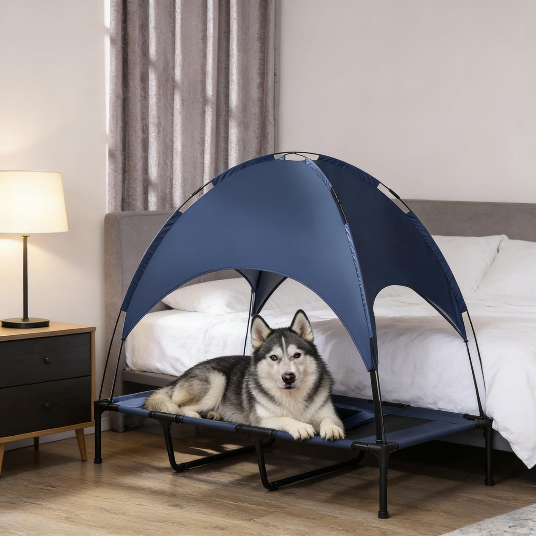 Trygoal Trygoal Modern Cooling Elevated Dog Bed, Blue