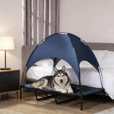 Trygoal Trygoal Modern Cooling Elevated Dog Bed, Blue