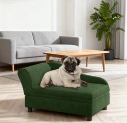 Bencmate Elegant Chaise Lounge Novelty Elevated Dog Bed, Green