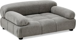 Bencmate Luxury Tufted Velvet Novelty Sofa Dog Bed, Grey