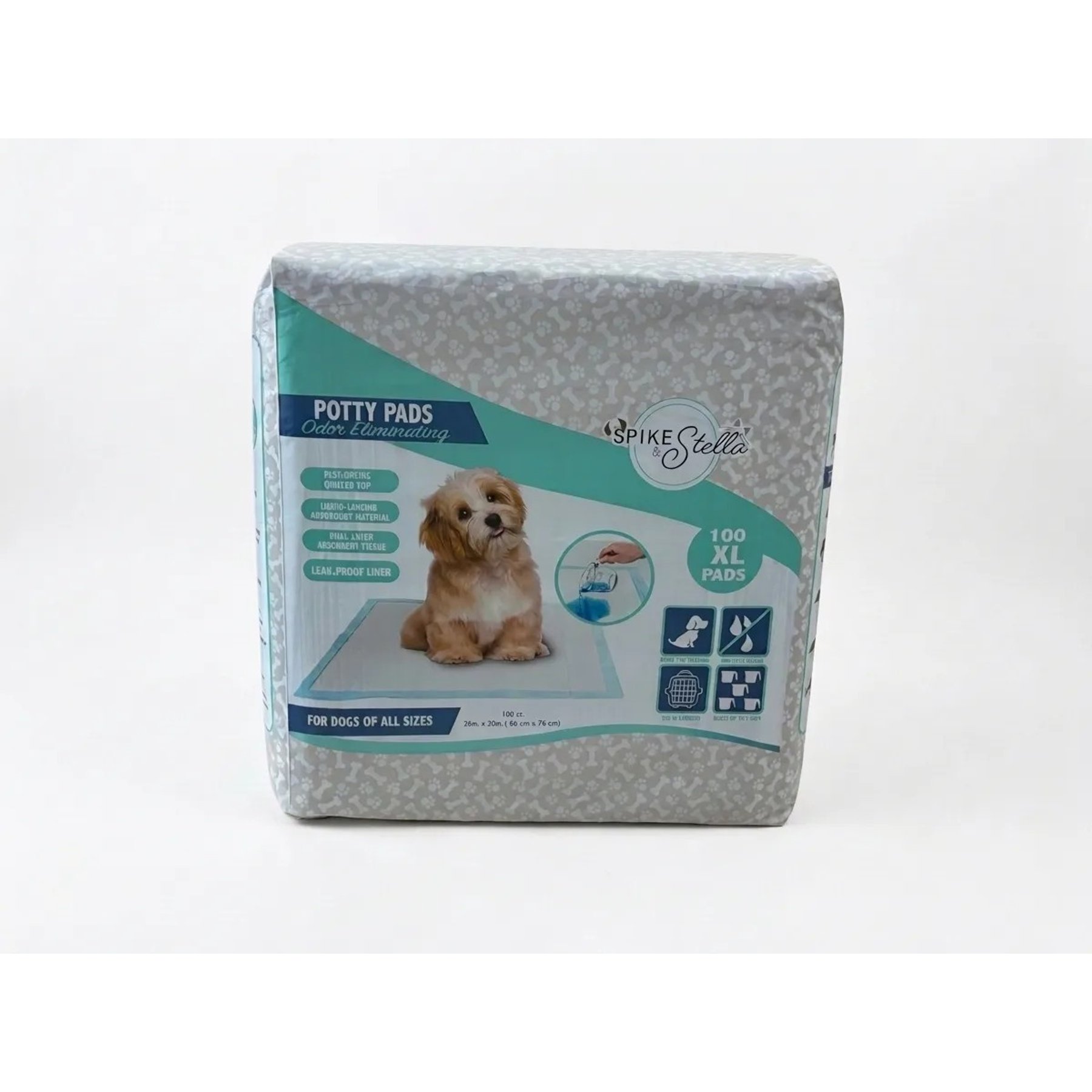 Spike & Stella Protector Dog Training Pads, Light Blue, X-Large: 26 x 30-in, 100 count