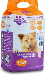 Cudlie Creatures Protector Dog Training Pads, Purple, Large: 22 x 22-in, 50 count