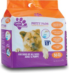 Cudlie Creatures Protector Dog Training Pads, Purple, X-Large: 26 x 30-in, 50 count