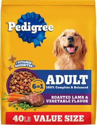 Pedigree Adult Roasted Lamb & Vegetable Flavor Dry Dog Food, 40-lb bag