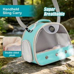Halinfer Carry Handle Bearded Dragon Reptile Carrier Built-in Thermometer & Humidity Gauge, 12-in, Green slide 2 of 6