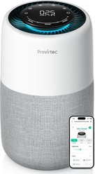 Provirtec Pet H13 HEPA Filter PM2.5 Real-Time Display & APP Control Air Purifier with Air Quality Monitor, White