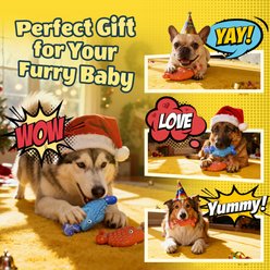 Kseroo Aggressive Chewers Bacon Flavor Nylon & Rubber Squeaky Tough Chew Dog Toy, Blue & Red, 2 count slide 2 of 8