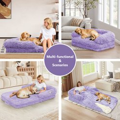 LovMor Foldable Memory Foam Human Dog Bed with Removable Cover, 71 x 38 x 9-in, Purple slide 2 of 7