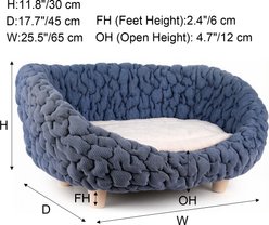 Halinfer Bubble Elevated Cat Sofa Bed, Blue, Medium slide 2 of 6