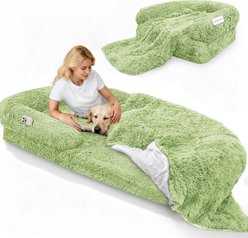 LovMor Foldable Memory Foam Human Dog Bed with Removable Cover, 71 x 38 x 9-in, Green