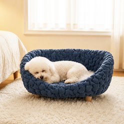 Halinfer Bubble Elevated Cat Sofa Bed, Blue, Medium slide 2 of 6