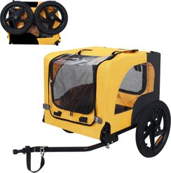 Yafylly Pet Bike Trailer Dog Cart for Bicycle with Internal Leash, Medium, Yellow