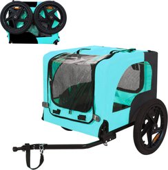 Yafylly Pet Bike Trailer Dog Cart for Bicycle with Internal Leash, Medium, Light Blue