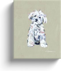 Art Barke by Chelsea McShane Art White Maltipoo Canvas Print, 10 x 8-in
