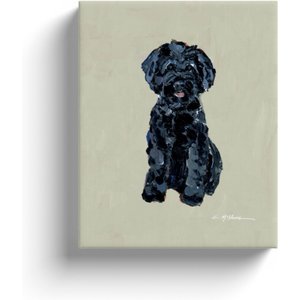 Art Barke by Chelsea McShane Art Small Black Dog Canvas Print, 10 x 8-in