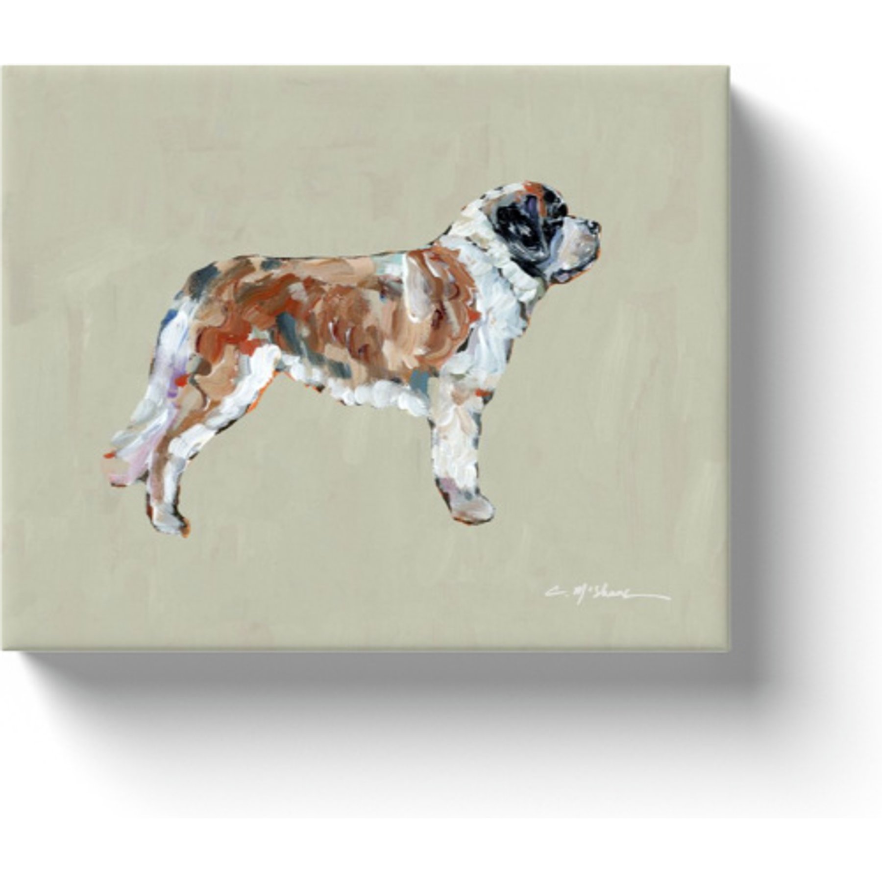 Art Barke by Chelsea McShane Art Saint Bernard Canvas Print, 10 x 8-in