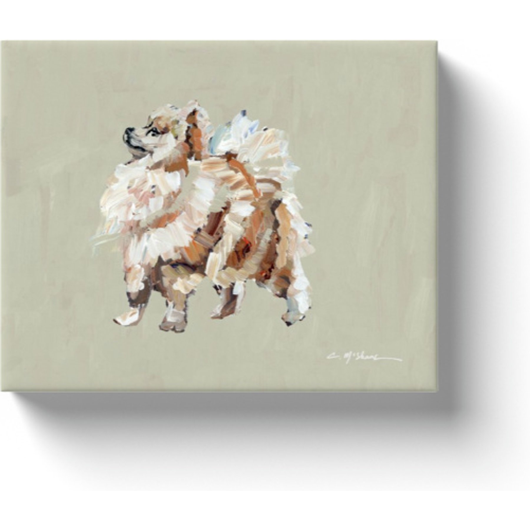 Art Barke by Chelsea McShane Art Apricot Pomeranian Canvas Print, 10 x 8-in