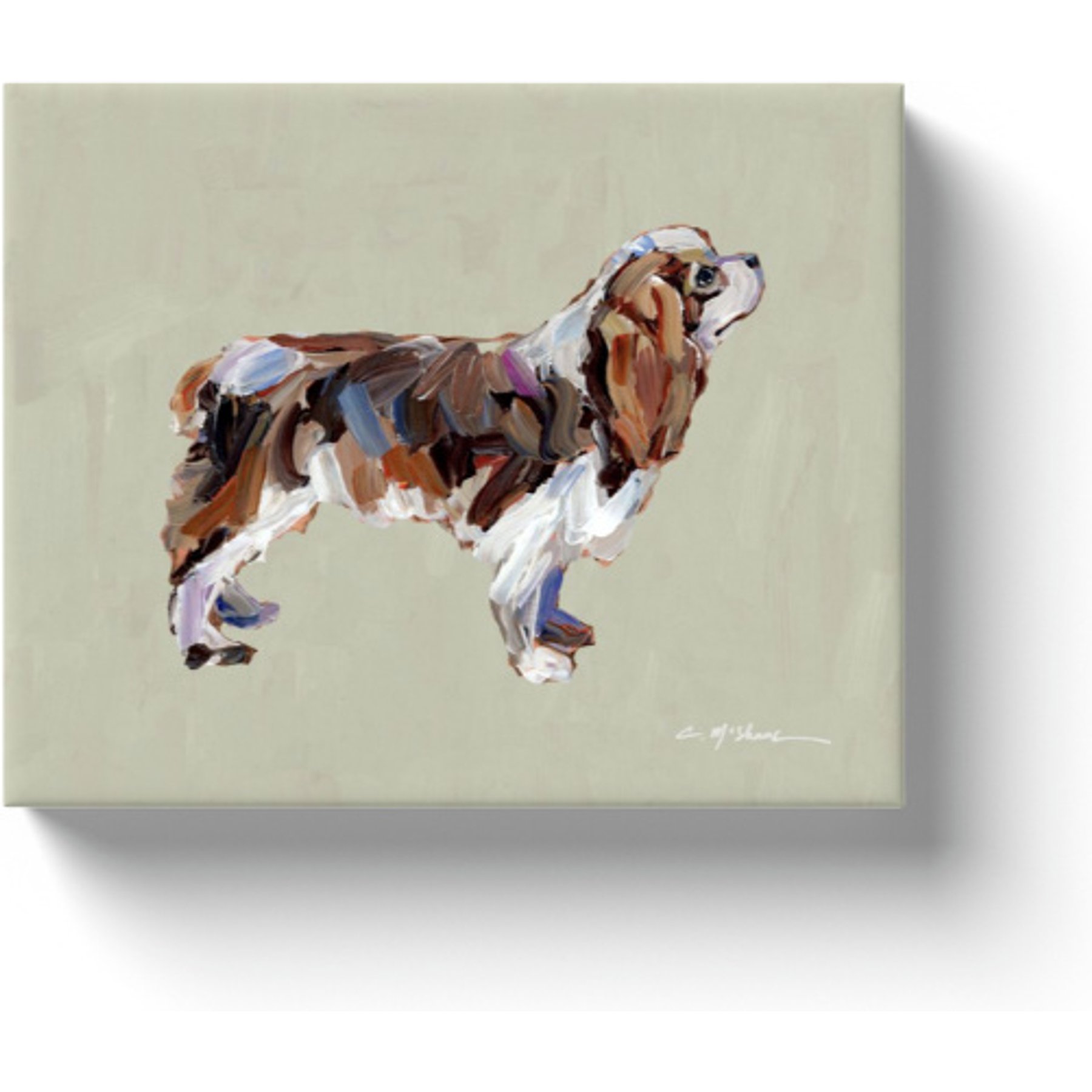 Art Barke by Chelsea McShane Art Cavalier King Charles Blenheim Canvas Print, 10 x 8-in