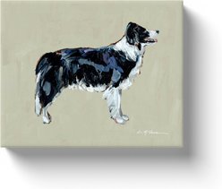 Art Barke by Chelsea McShane Art Black & White Border Collie Canvas Print, 10 x 8-in
