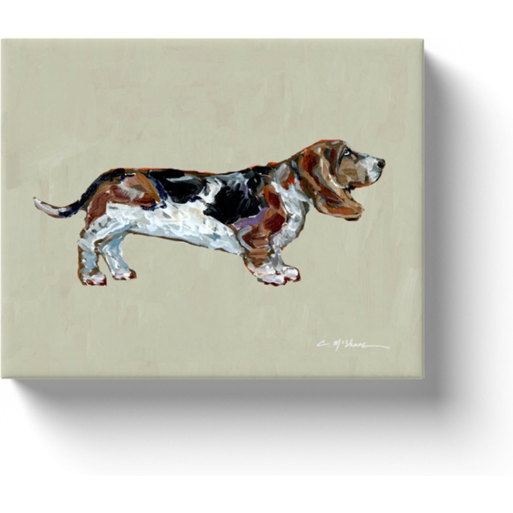 Art Barke by Chelsea McShane Art Basset Hound Canvas Print, 10 x 8-in