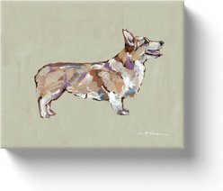 Art Barke by Chelsea McShane Art Blonde Corgi Canvas Print, 10 x 8-in