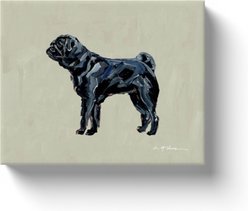 Art Barke by Chelsea McShane Art Black Pug Canvas Print, 10 x 8-in