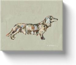 Art Barke by Chelsea McShane Art Blonde Longhaired Dachshund Canvas Print, 10 x 8-in