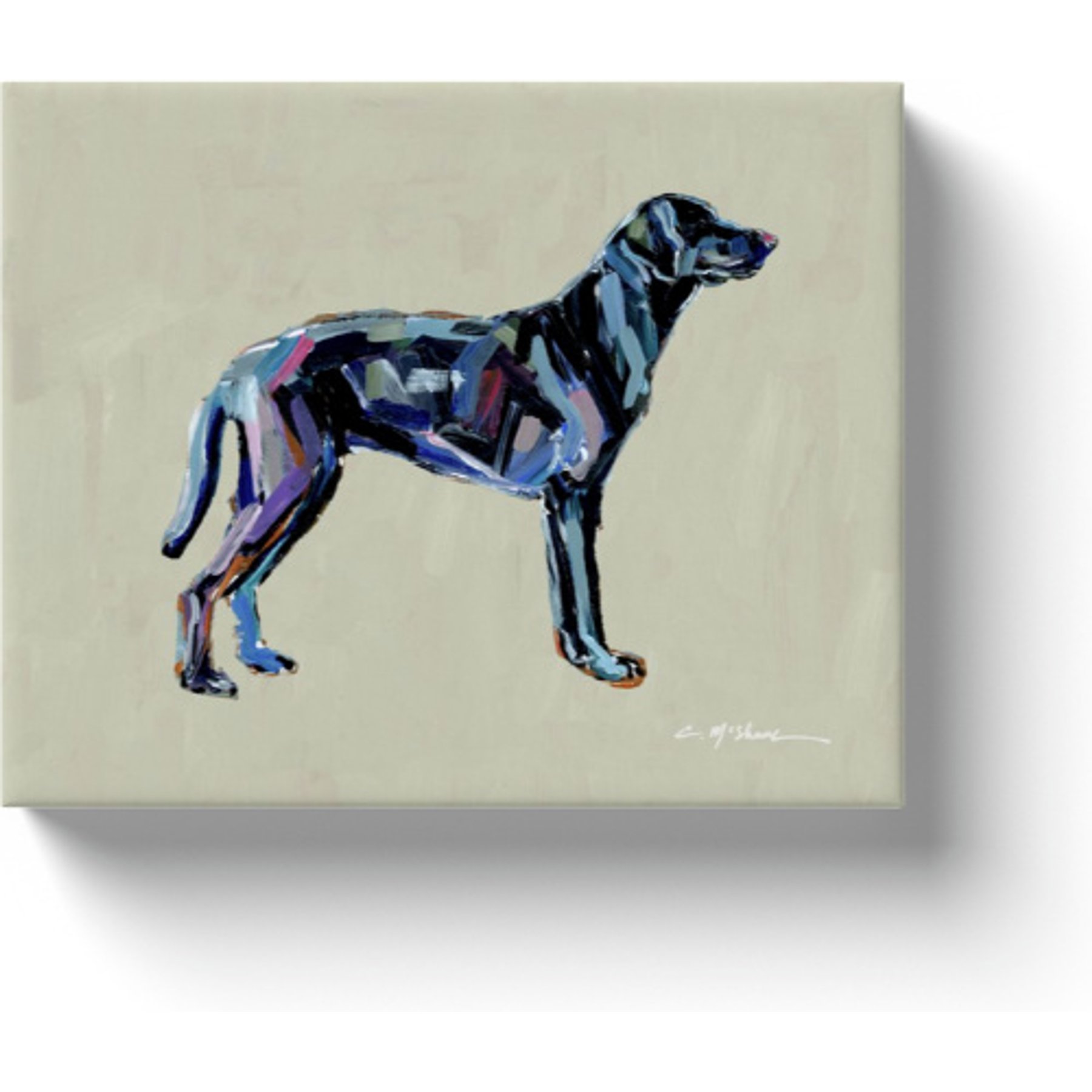 Art Barke by Chelsea McShane Art Black Labrador Canvas Print, 10 x 8-in