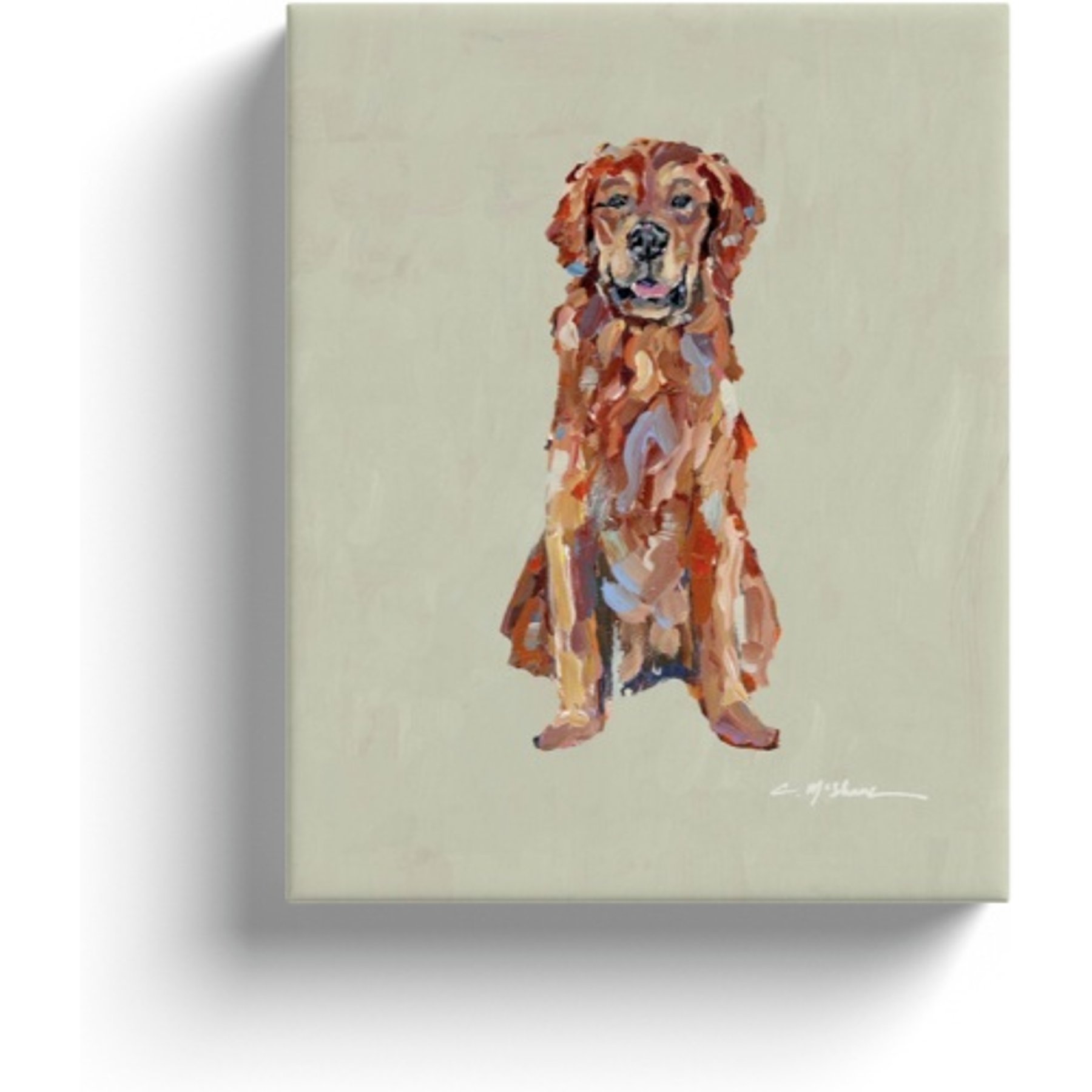 Art Barke by Chelsea McShane Art Red Golden Retriever Canvas Print, 10 x 8-in