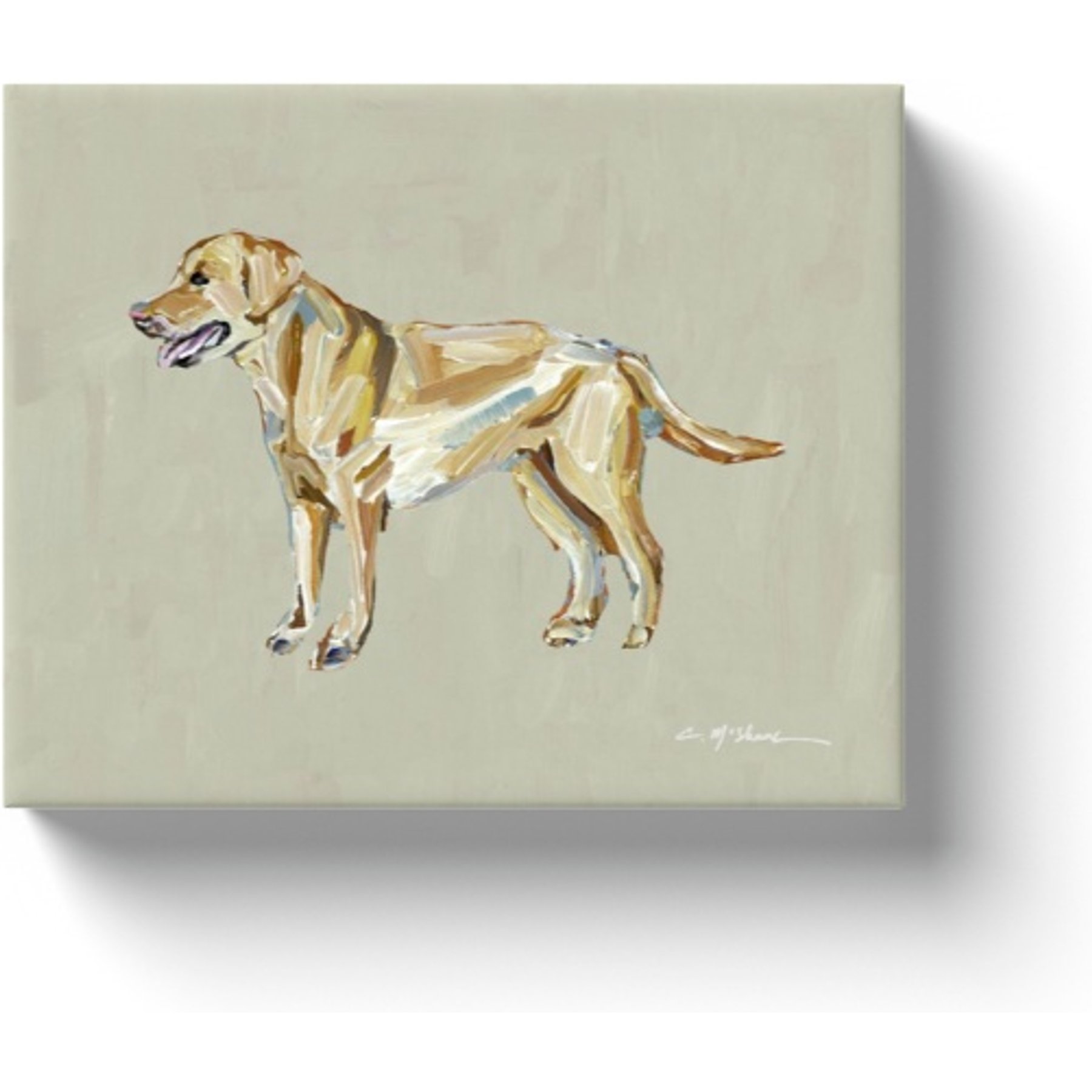 Art Barke by Chelsea McShane Art Yellow Labrador Canvas Print, 10 x 8-in