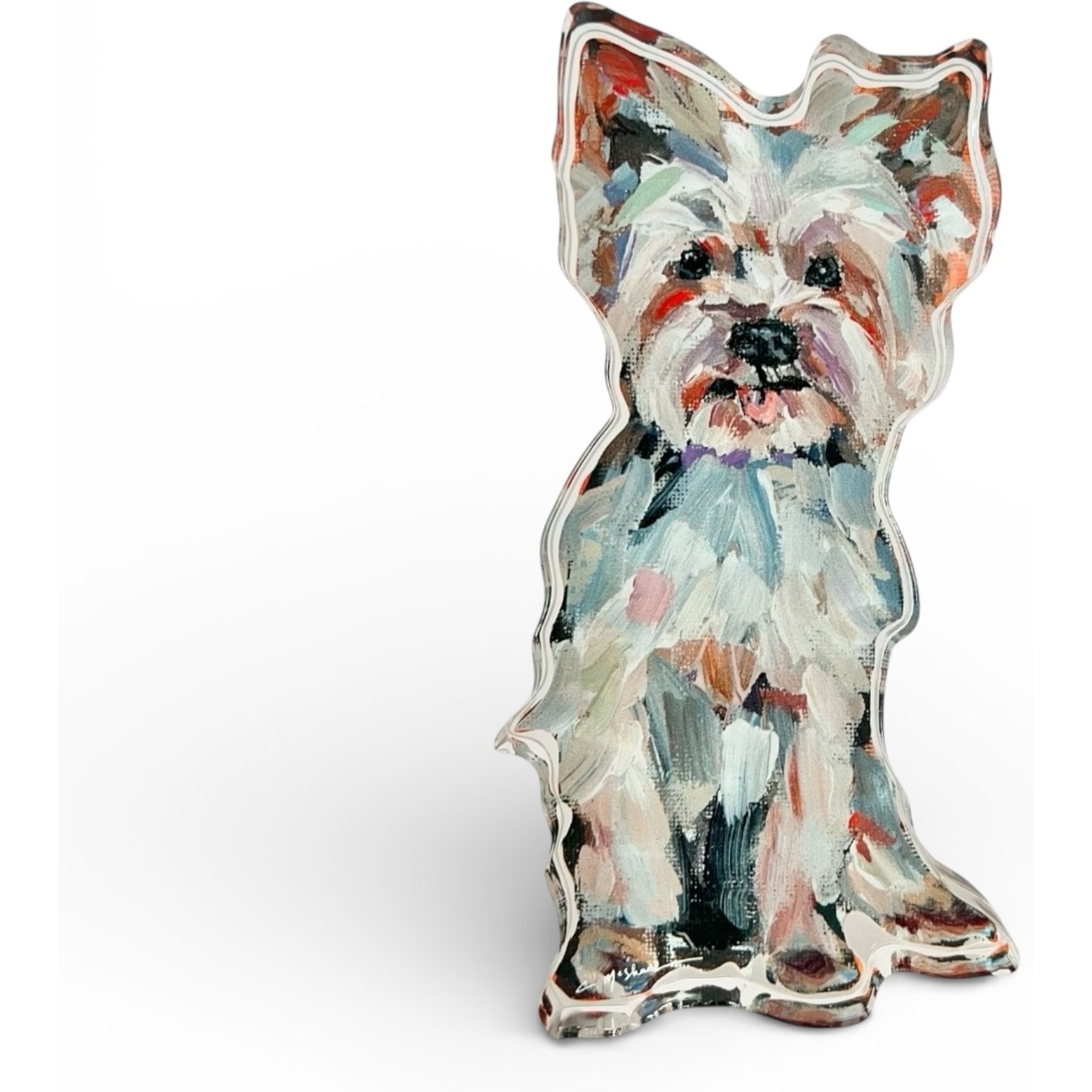 Art Barke by Chelsea McShane Art Yorkie Acrylic Tabletop, 7 x 3-in