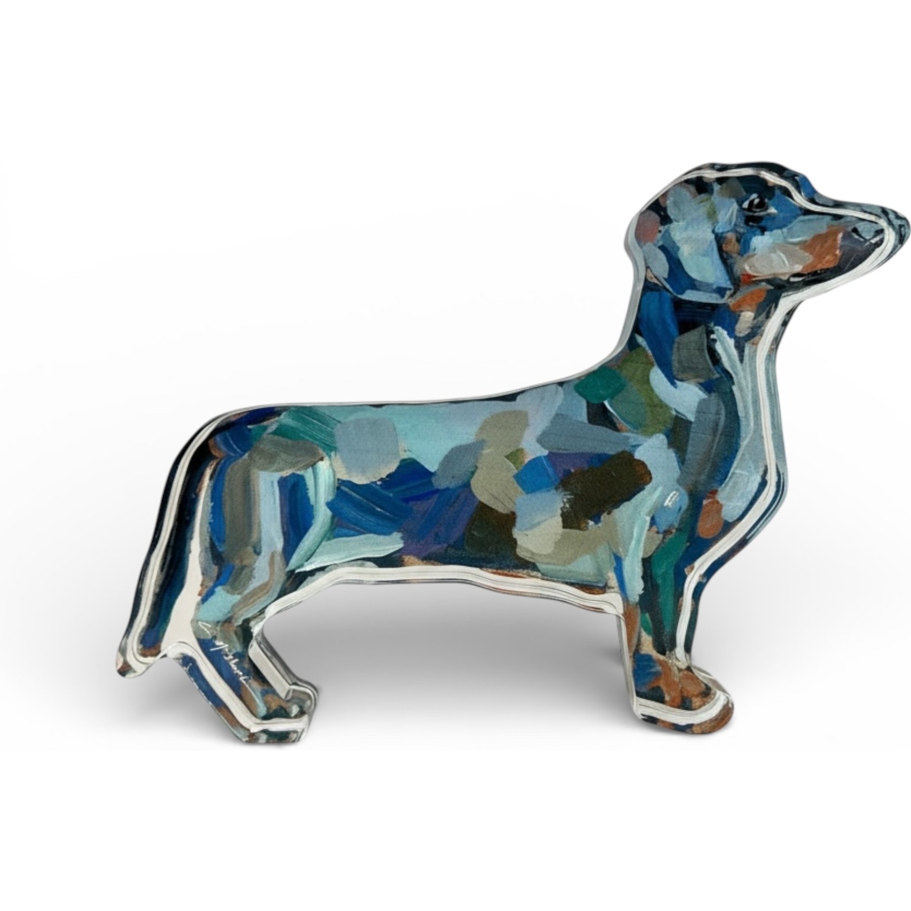 Art Barke by Chelsea McShane Art Dachshund Abstract Acrylic Tabletop, 7 x 4-in
