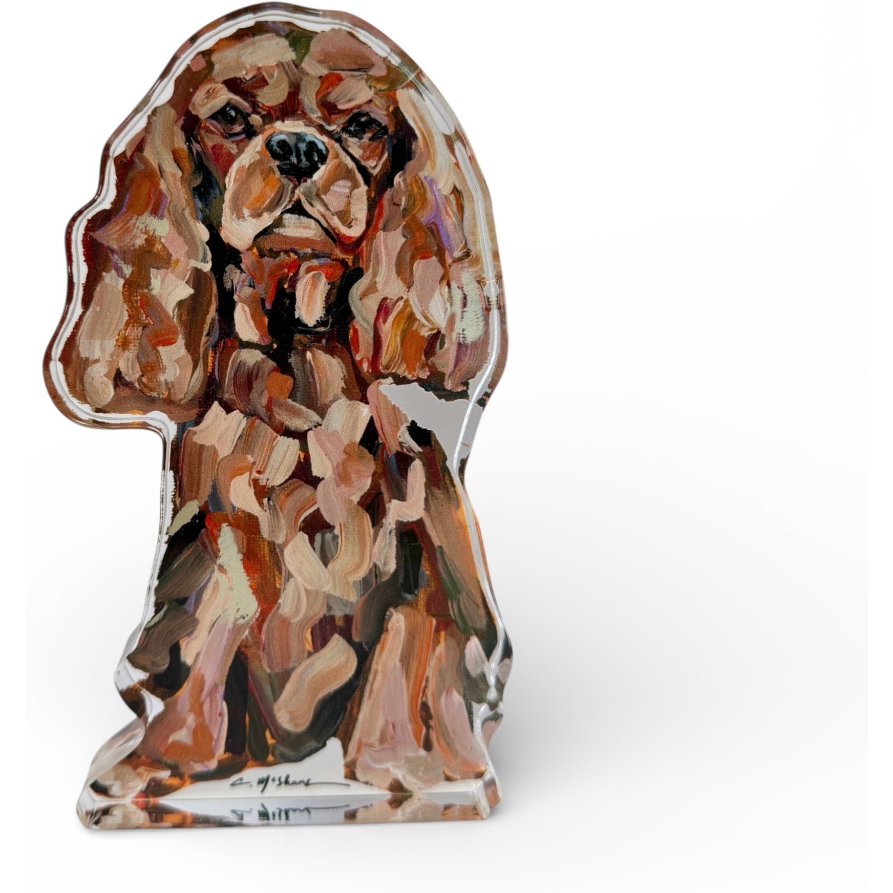 Art Barke by Chelsea McShane Art Cavalier King Charles Ruby Acrylic Tabletop, 7 x 3-in