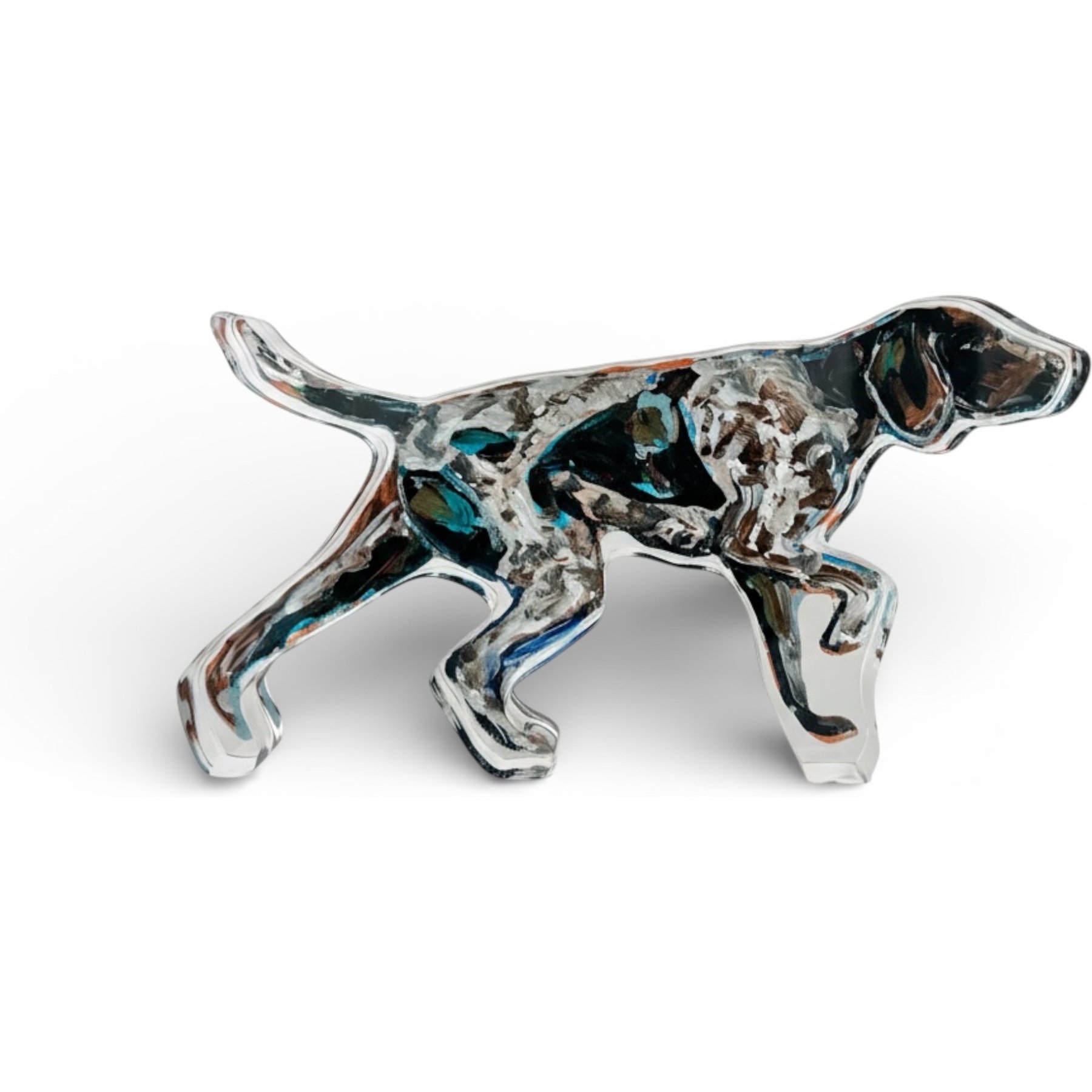 Art Barke by Chelsea McShane Art German Shorthair Pointer Pointing Acrylic Tabletop, 7 x 4-in