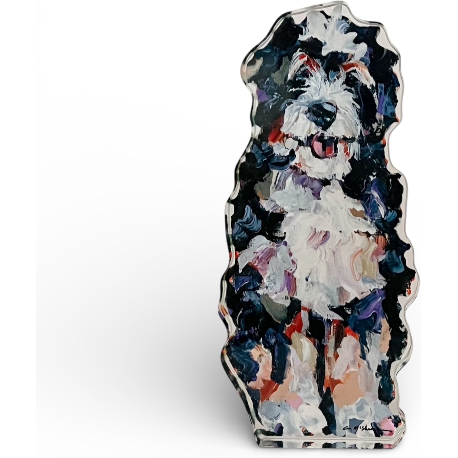 Art Barke by Chelsea McShane Art Bernedoodle Acrylic Tabletop, 7 x 3-in