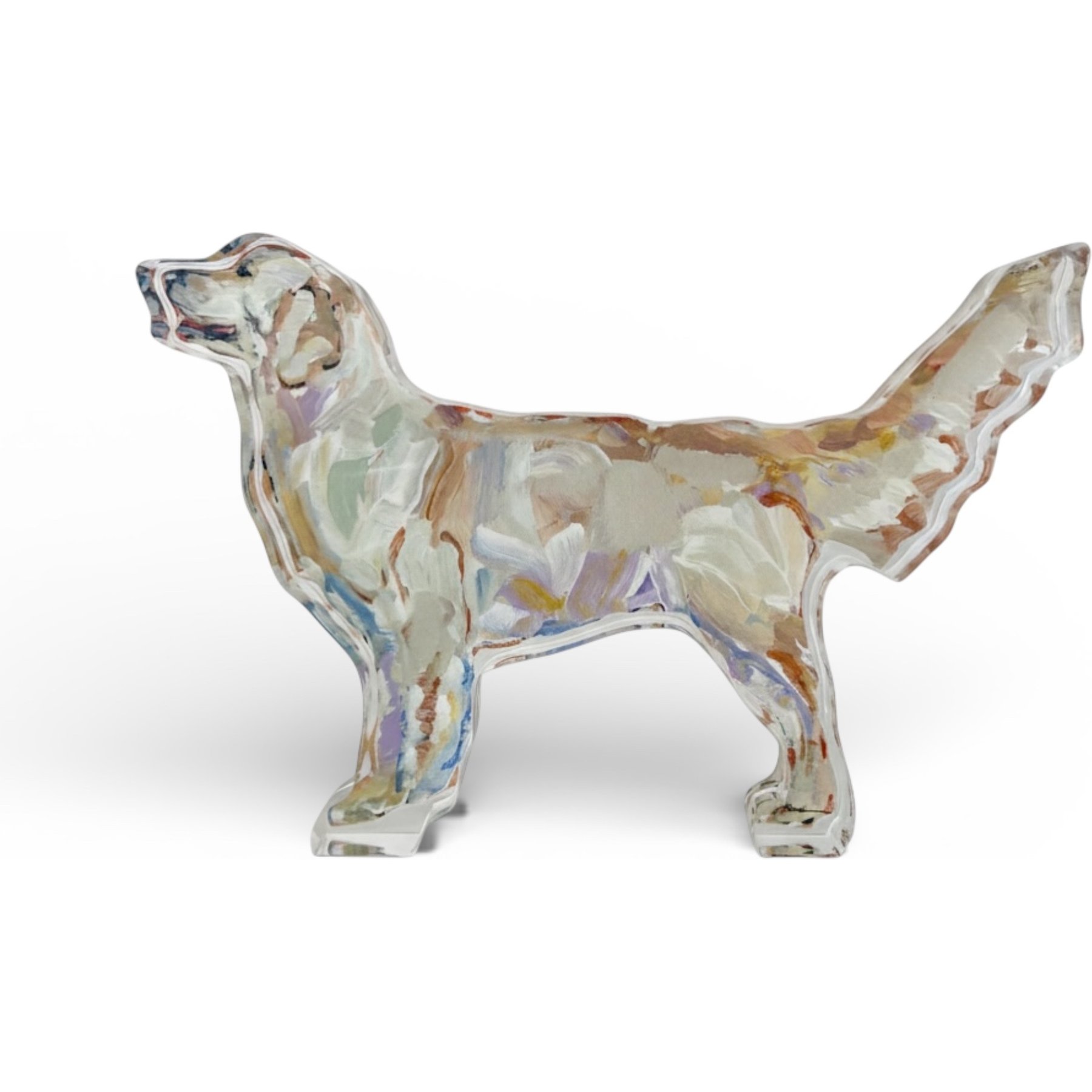 Art Barke by Chelsea McShane Art Light Golden Retriever Acrylic Tabletop, 7 x 5-in