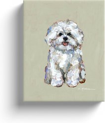 Art Barke by Chelsea McShane Art Bichon Frise Canvas Print, 10 x 8-in