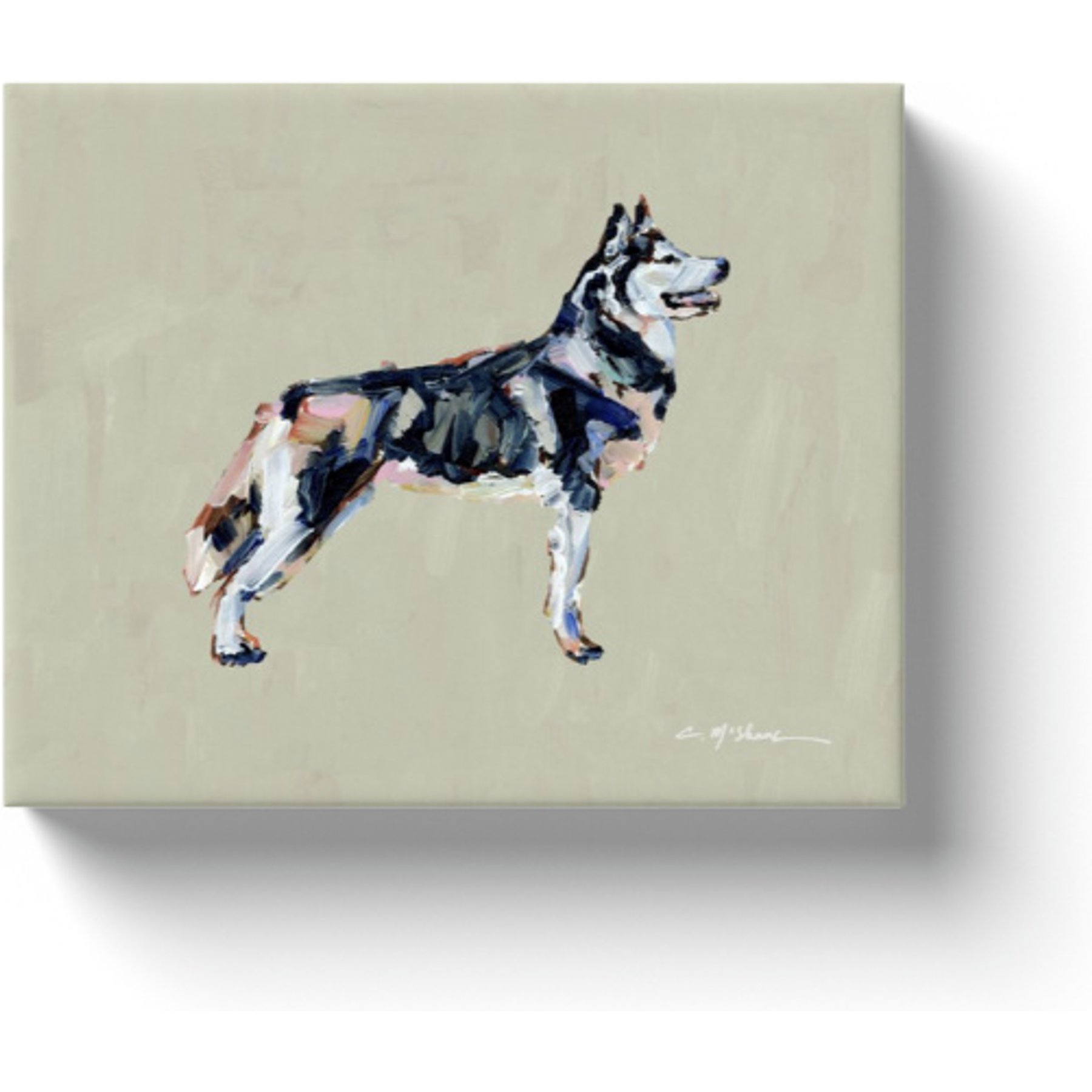 Art Barke by Chelsea McShane Art Siberian Husky Canvas Print, 10 x 8-in