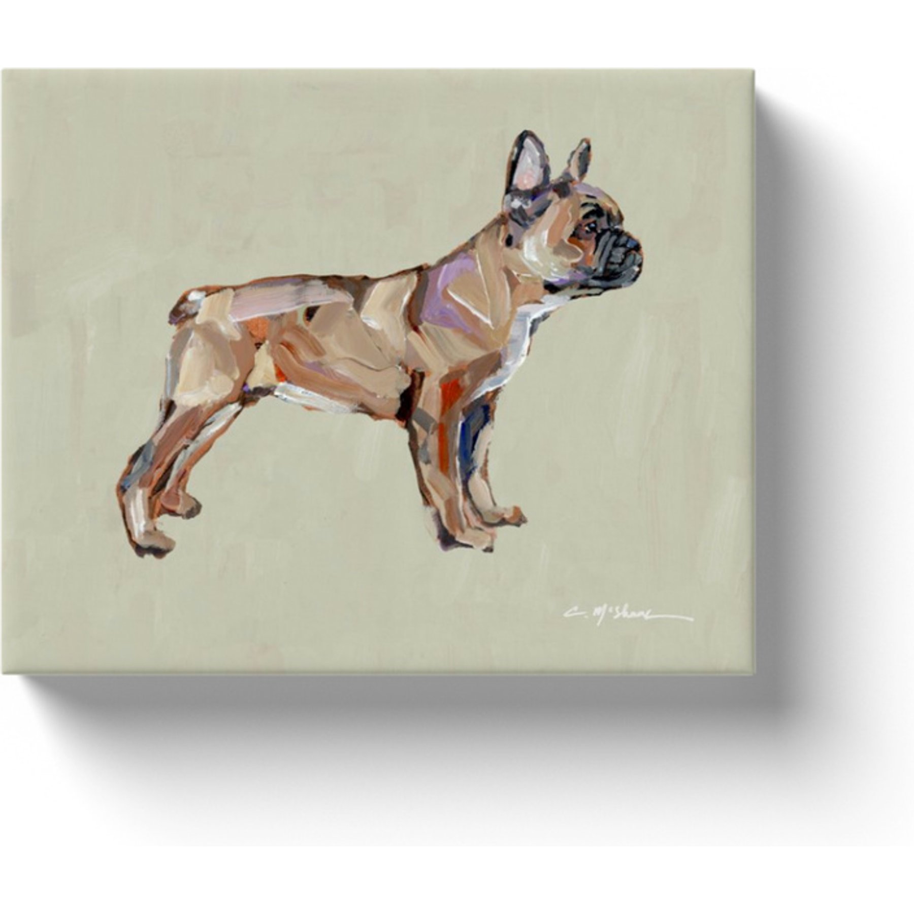 Art Barke by Chelsea McShane Art Fawn French Bulldog Canvas Print, 10 x 8-in