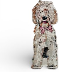 Art Barke by Chelsea McShane Art Goldendoodle with Pink Bow Acrylic Tabletop, 7 x 3-in