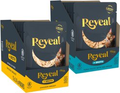Reveal Tuna with Sea Bream in Broth + Chicken Breast in Broth Flavored Wet Cat Food