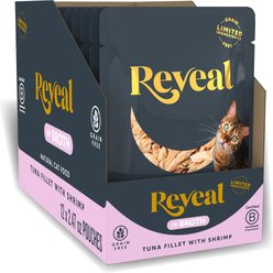 Reveal Natural Grain-Free Tuna with Shrimp in Broth Flavored Wet Cat Food, 2.47-oz pouch, case of 12