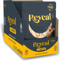 Reveal Natural Grain-Free Chicken Breast in Broth Flavored Wet Cat Food, 2.47-oz pouch, case of 12 slide 1 of 6