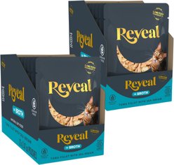 Reveal Natural Grain-Free Tuna with Sea Bream in Broth Flavored Wet Cat Food, 2.47-oz pouch, bundle of 24 