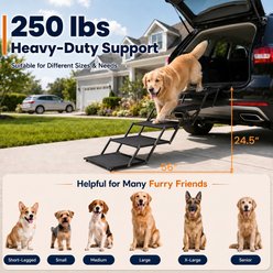 Yafylly Extra Wide Foldable Dog Stairs, Black slide 2 of 6