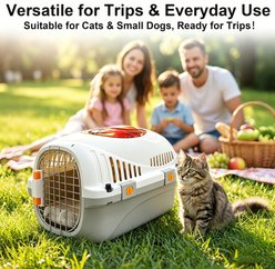 Twinsing Ventilated Design Detachable Carry Handle Bag Dog & Cat Carrier with Metal Doors, Gray, Large slide 2 of 7