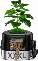 Lobeve Faux Plant Hidden Corner Cat Litter Box, Black